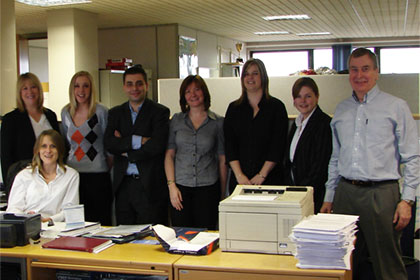 From left to right: Sally Coppen – I.T quality manager, Lianne Payne – systems analyst, Andy Koulle – webmaster/designer, Julie Staerck – I.T support analyst, Julia Turner – web administrator/analyst, Hannah Pearce – I.T support analyst, Rye Mills – data analyst and Nikki Hunt (Sitting) – Head of I.T.