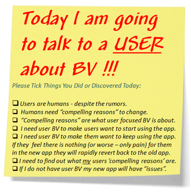 Today I am going to talk to a USER about BV!!!