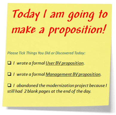 Today I am going to make a proposition!